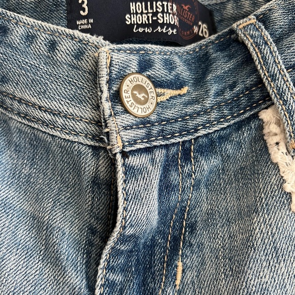 Hollister denim mini shorts with crochet design. - Picture 3 of 5